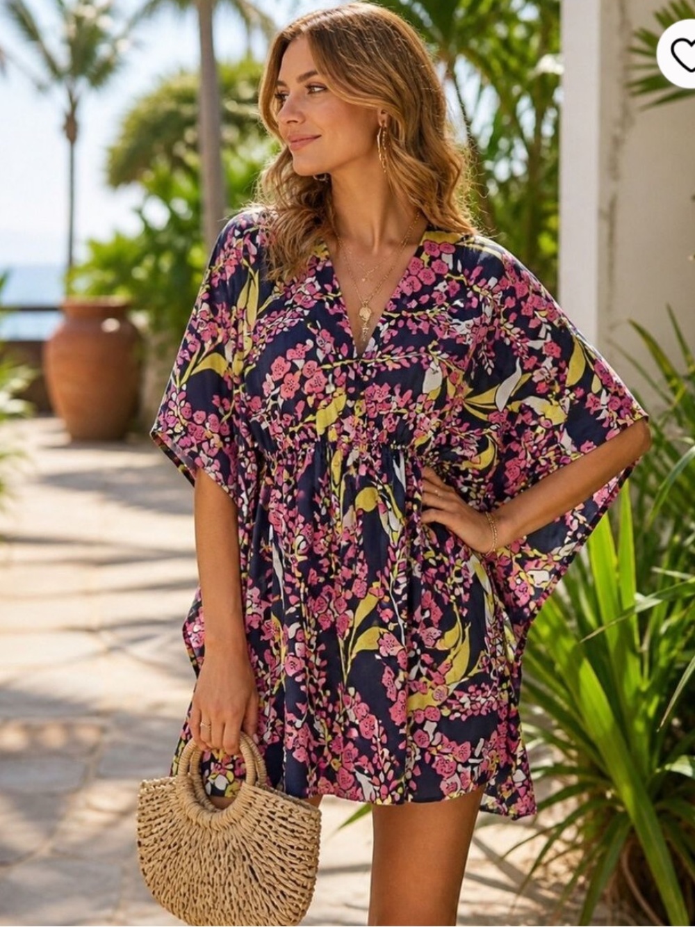 Trina Turk Floral Flutter Sleeves Cafton Dress